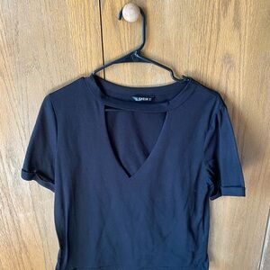 SHEIN Black V-Neck Women's Top